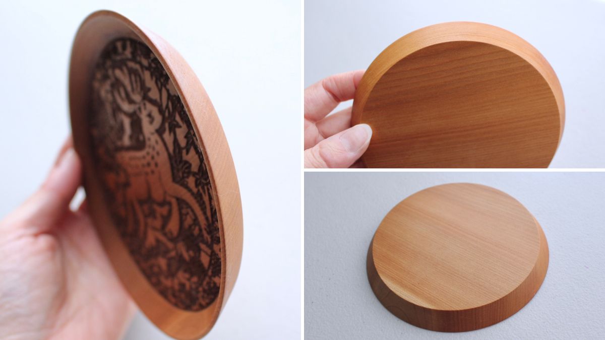 ほどよい深さと木製ならではの軽さが魅力の木製皿