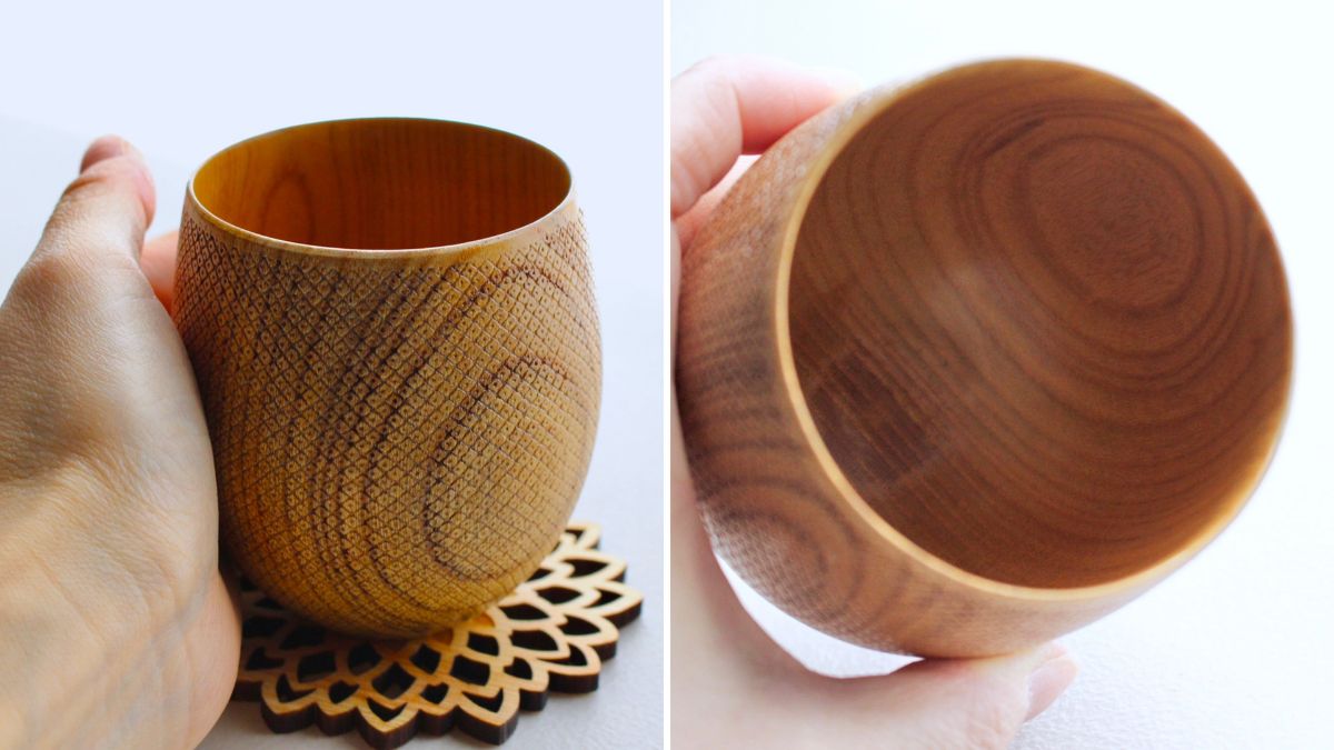 程よい容量と使いやすい軽さが魅力の木製カップ