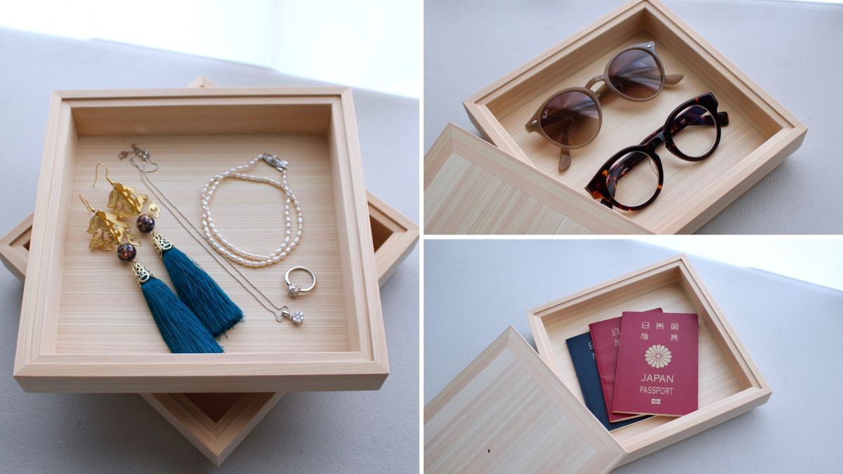 Jewelry box made of Japanese cypress that can also be used as a showcase storage