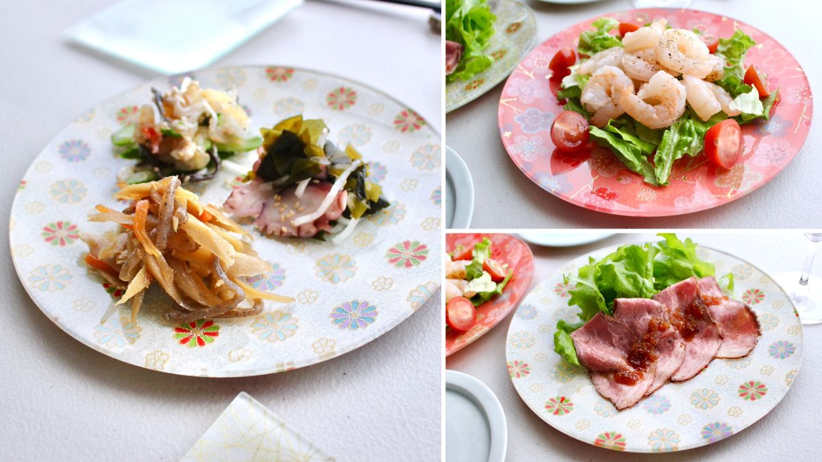 Nishijin brocade plates that add color to the dining table