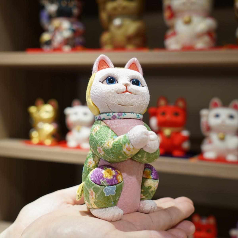 買取 招き猫 招きねこ 柿沼東光作 江戸木目込人形 （大）置物 - linsar.com