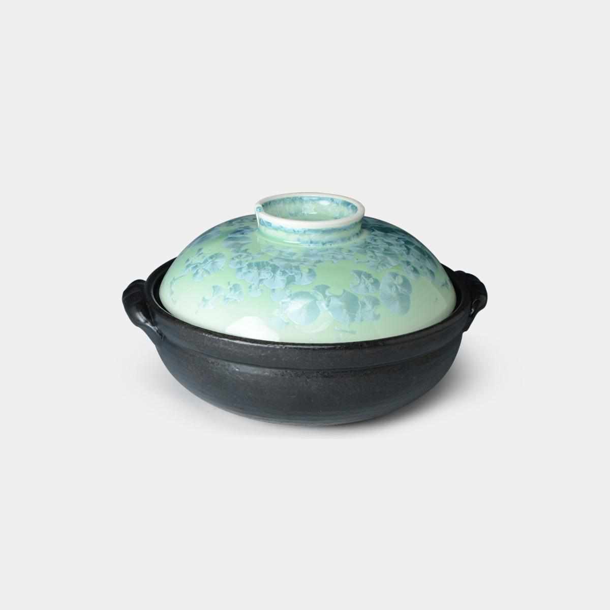 【土鍋】花結晶 (緑) ガス&IH用 | 京焼-清水焼 | 陶葊
