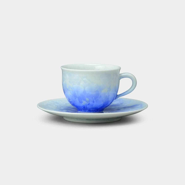 陶葊【京焼-清水焼】花結晶 (白地青) コーヒーカップ