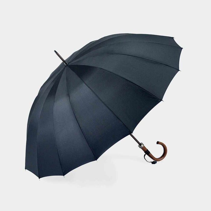 【雨傘】紳士 トラッド 16 ロング カーボン (ブラック) | 東京洋傘 | 宮内庁御用達 前原光榮傘商店