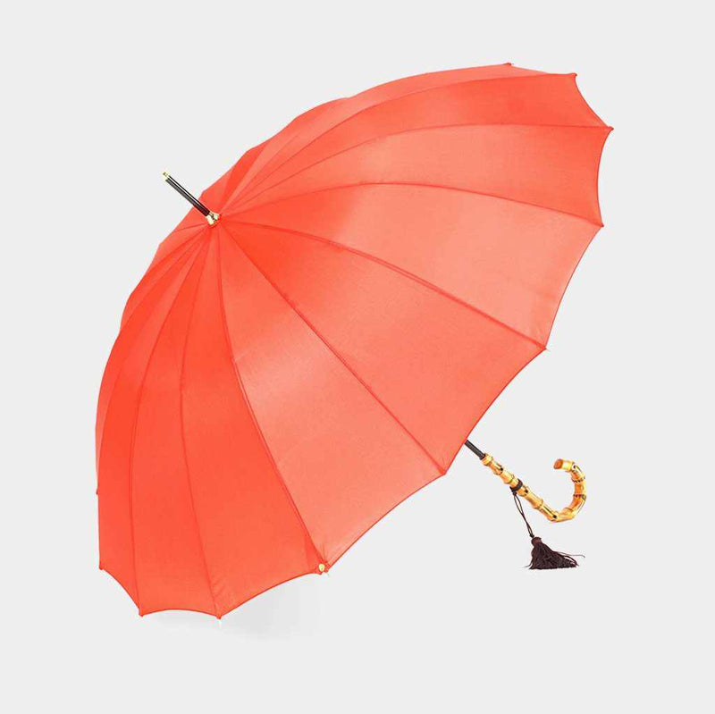 前原光榮傘商店 【東京洋傘】「婦人」雨傘 トラッド 16 カーボン（コーラルピンク）