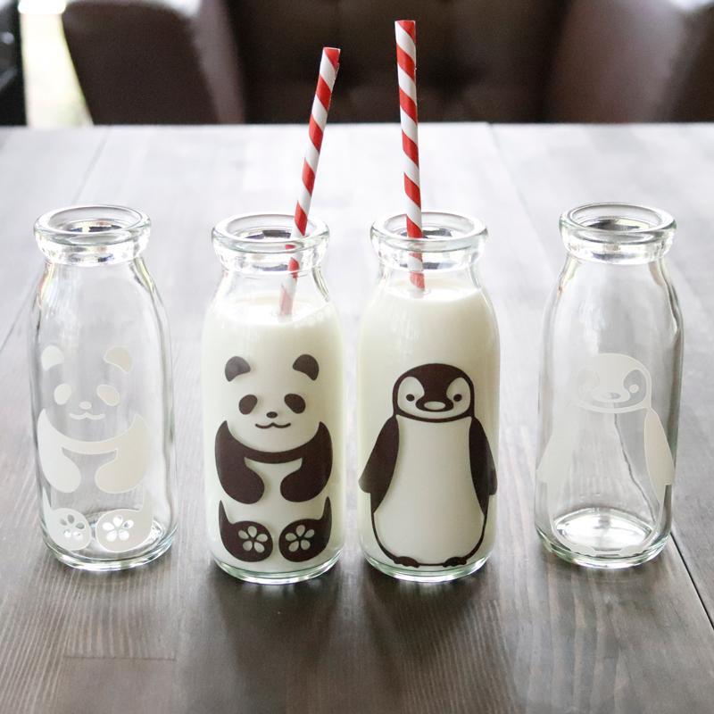 【グラス2点セット】冷感 牛乳スマイルグラス (パンダ,ペンギン) | 丸モ高木陶器