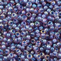 Miyuki Round Seed Bead 8/0 Aqua Lined Amethyst AB 22g Tube (360) | Aura ...