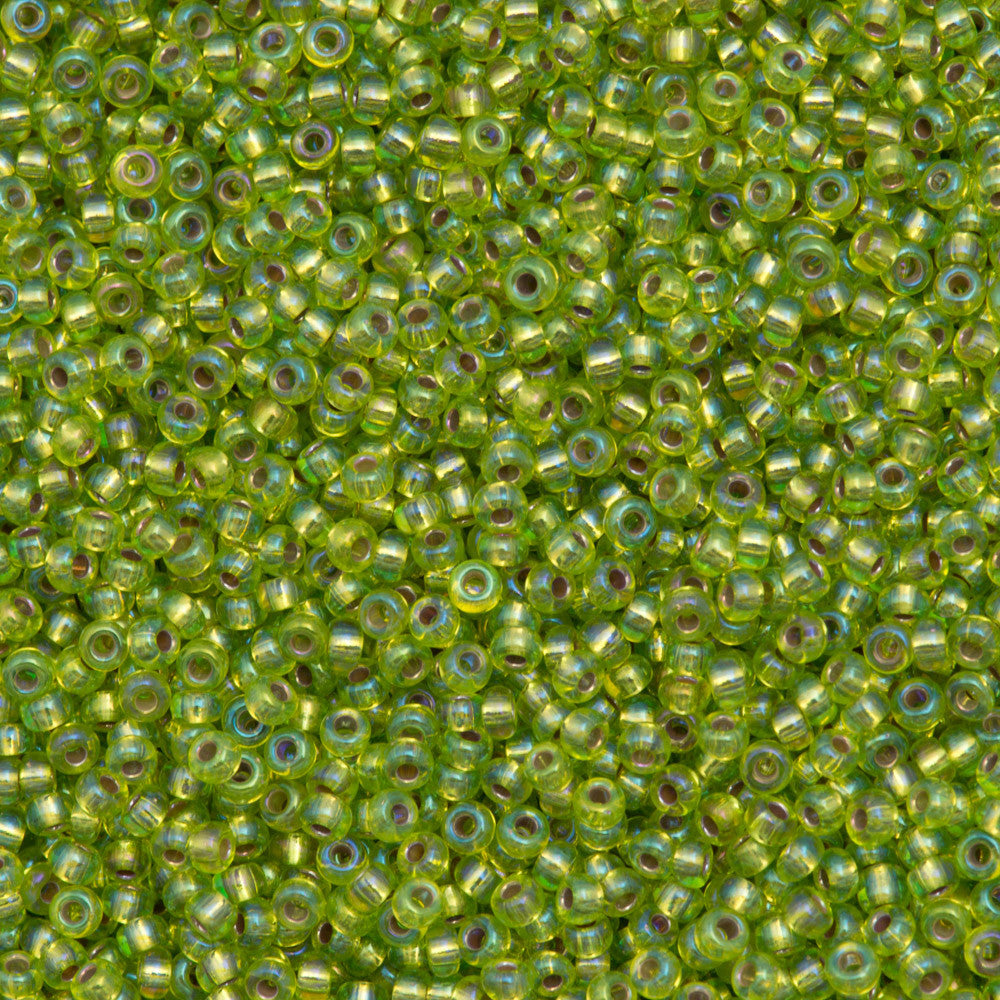 Miyuki Round Seed Bead 110 Silver Lined Chartreuse Ab 22g Tube 1014 Aura Crystals Llc 7579