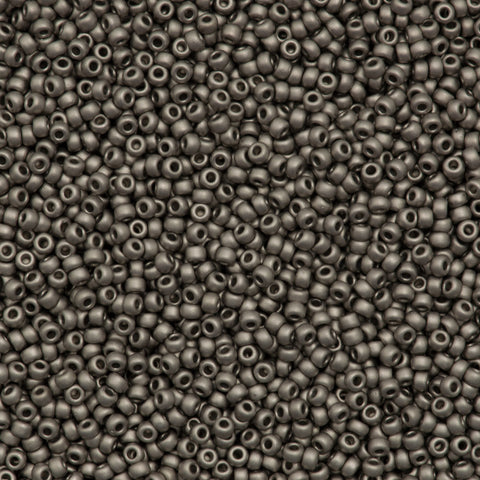 Miyuki Round Seed Bead 11/0 Matte Nickel Plated 22g Tube (190F) | Aura