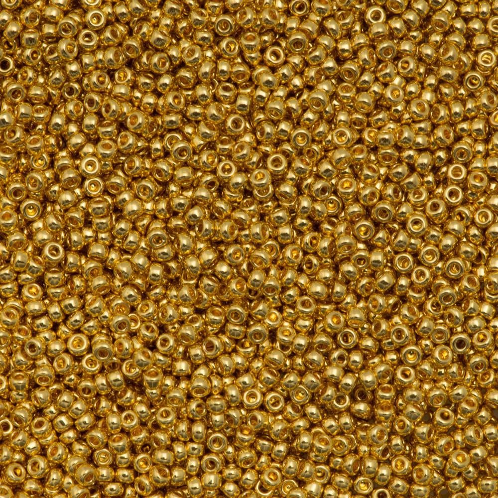 50g Miyuki Round Seed Bead 11/0 24kt Gold Plated (191) | Aura Crystals, LLC