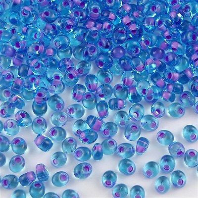 Miyuki 4mm Magatama Seed Bead Purple Inside Color Lined Blue #47 | Aura ...