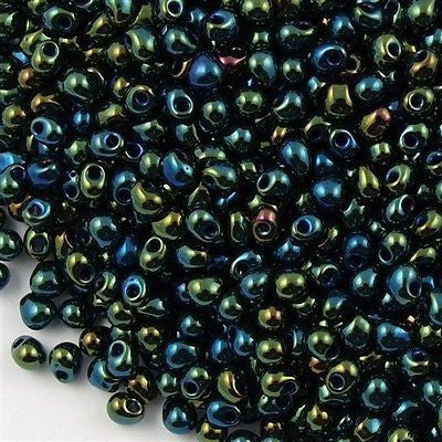 Miyuki Drop Fringe Seed Bead Metallic Dark Green DP453 | Auracrystals