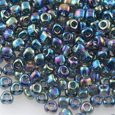 Miyuki Triangle Seed Bead 8/0 Smoke Grey AB #1157 | Aura Crystals, LLC