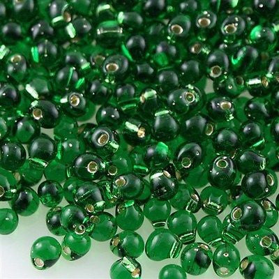 Miyuki Drop Fringe Seed Bead Silver Lined Green DP16 | Aura Crystals, LLC