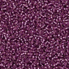 Miyuki Round Seed Bead 15/0 Semi Matte Silver Lined Dyed Lavender 2-inch Tube (1650)