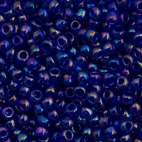 Toho Round Seed Beads 6/0 Transparent Periwinkle AB #87 | Aura Crystals ...