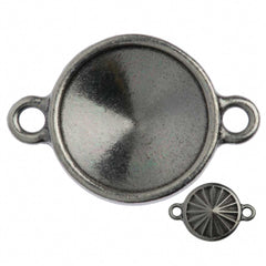 TierraCast Antique Pewter 14mm Faceted Rivoli Frame Link