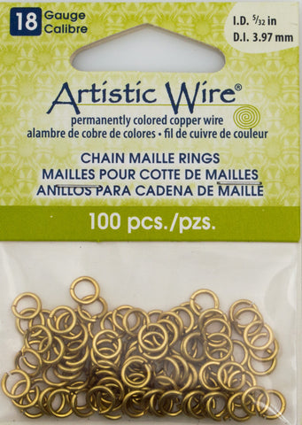 Matte Gold 3mm ID Jump Rings, 20 gauge, 50pc