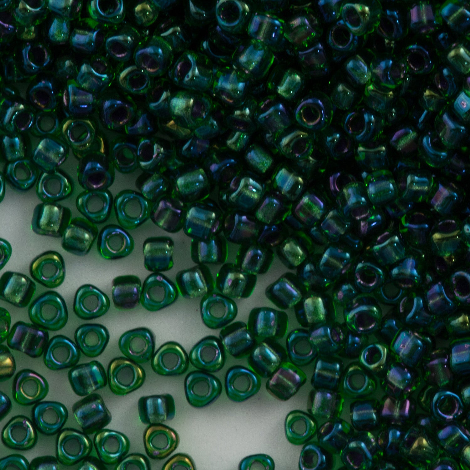 Download Miyuki Triangle Seed Bead 8/0 Green Inside Color Lined ...