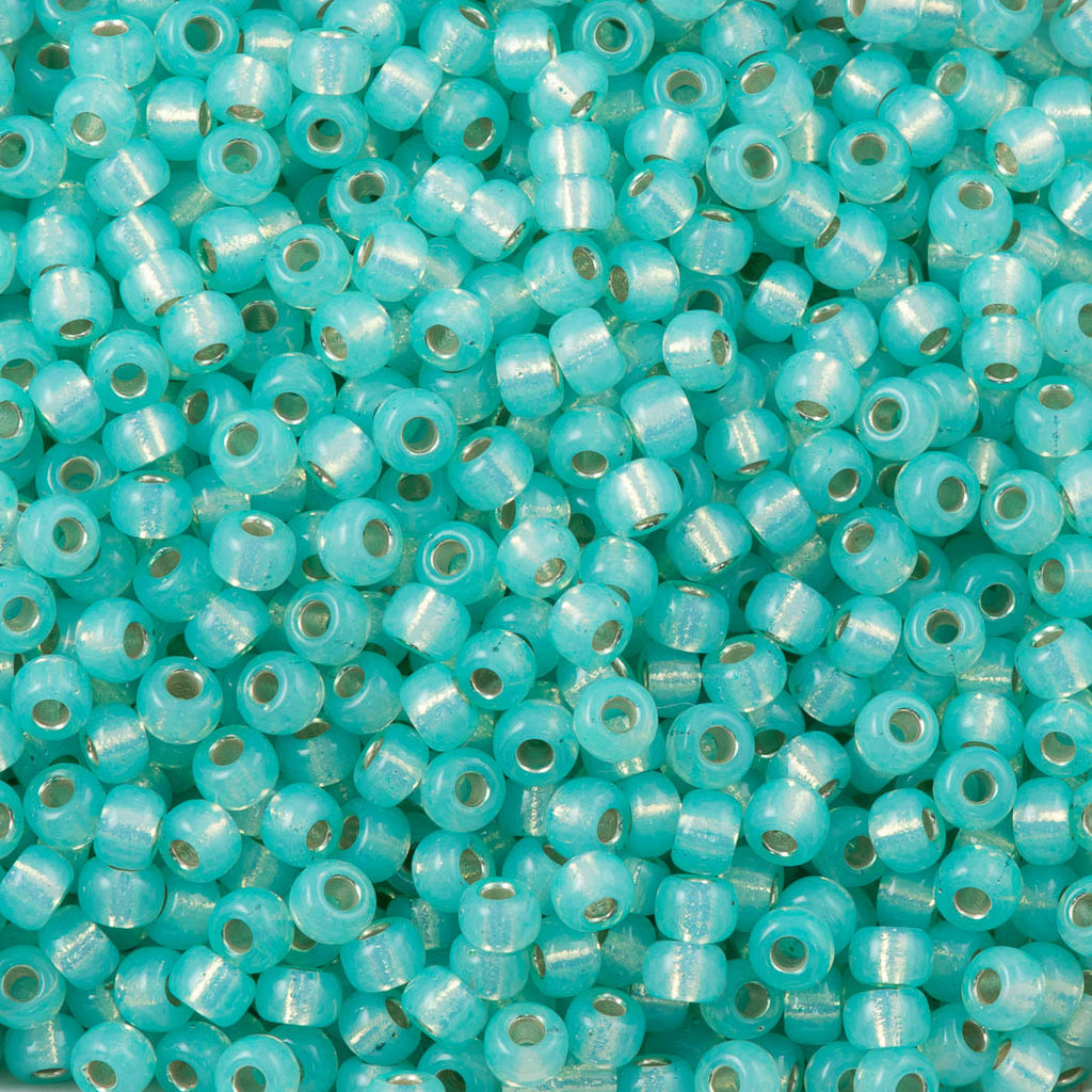 Miyuki Round Seed Bead 8/0 Silver Lined Dyed Mint Green 22g Tube (571 ...