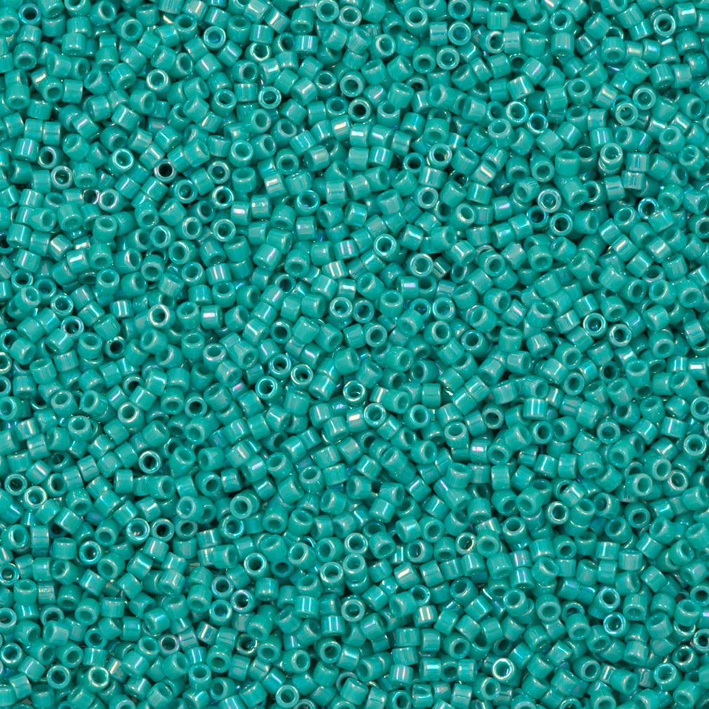 Miyuki Delica Seed Bead 11/0 Opaque Turquoise AB 7g Tube DB166 | Aura ...