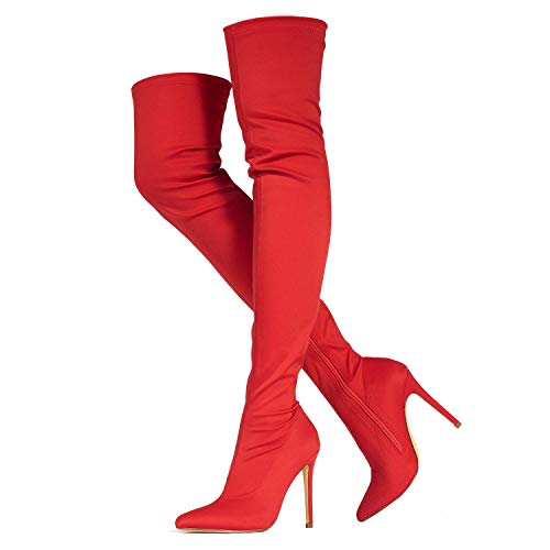 thigh high zipper boots