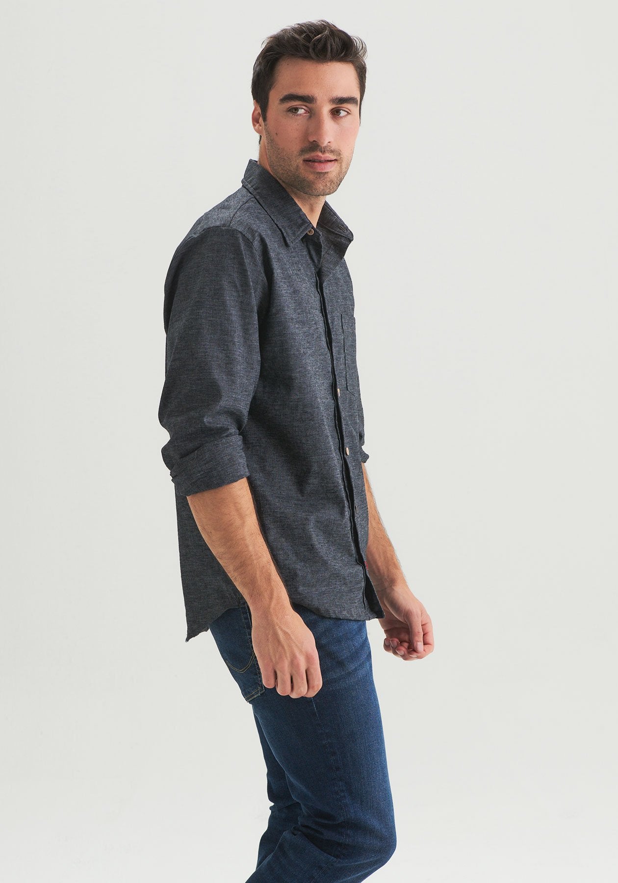 LIAM - Chemise manches longues grise