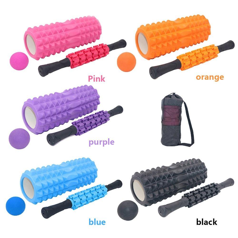 4 in 1 Yoga Foam Roller Pilates Exercise Back Fitness Point Trigger