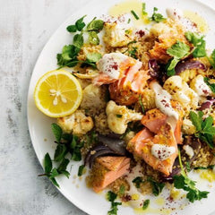 middle eastern salmon and cauliflower salad