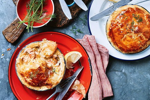 salmon leek and dill pot pies