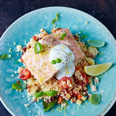 steamed salmon and couscous