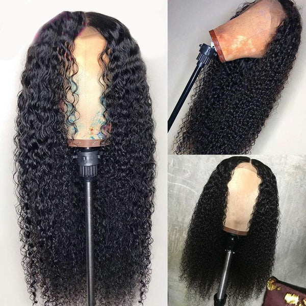 Uitgelezene Kinky Straight 200 Density Glueless Full Lace Wigs Brazilian Pre VM-78