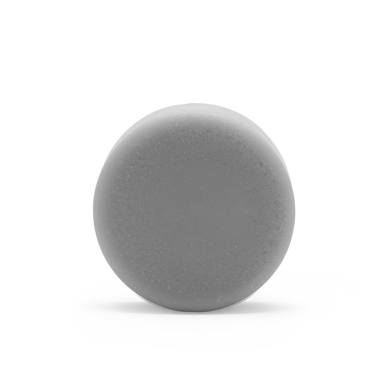 Gray, circular, solid object on a white background.