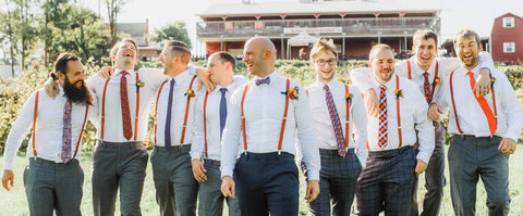 groomsmen with different ties