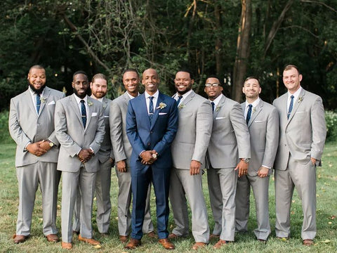 the groom stands out