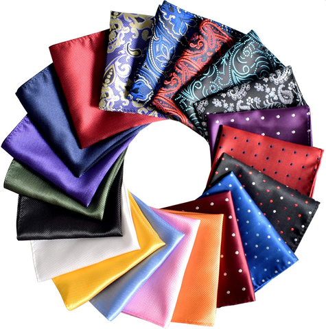 pocket squares in different patterns and designs