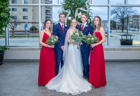 groomsmen ties color-matching with bridesmaid dresses