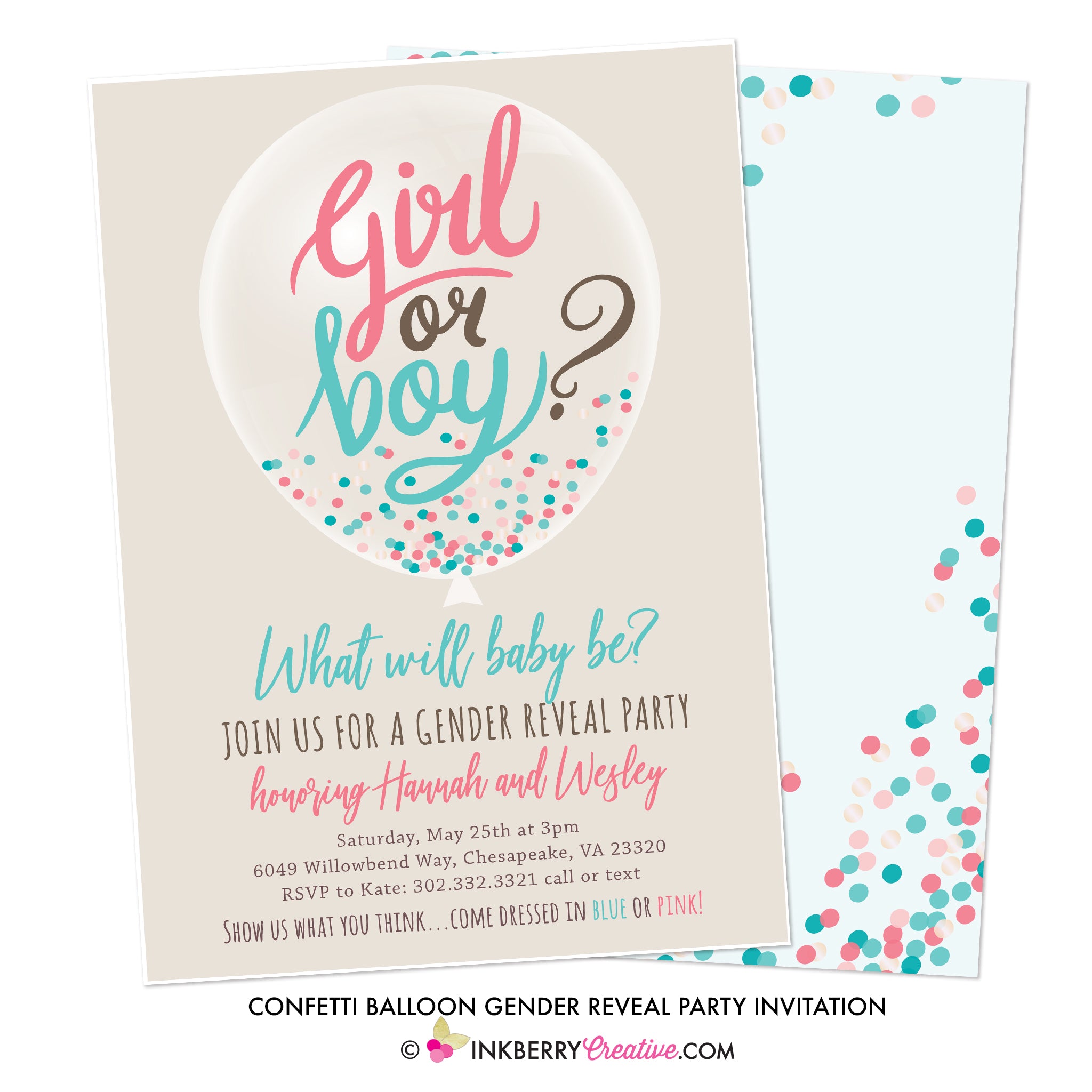 Gender Reveal Party Invitations 5924