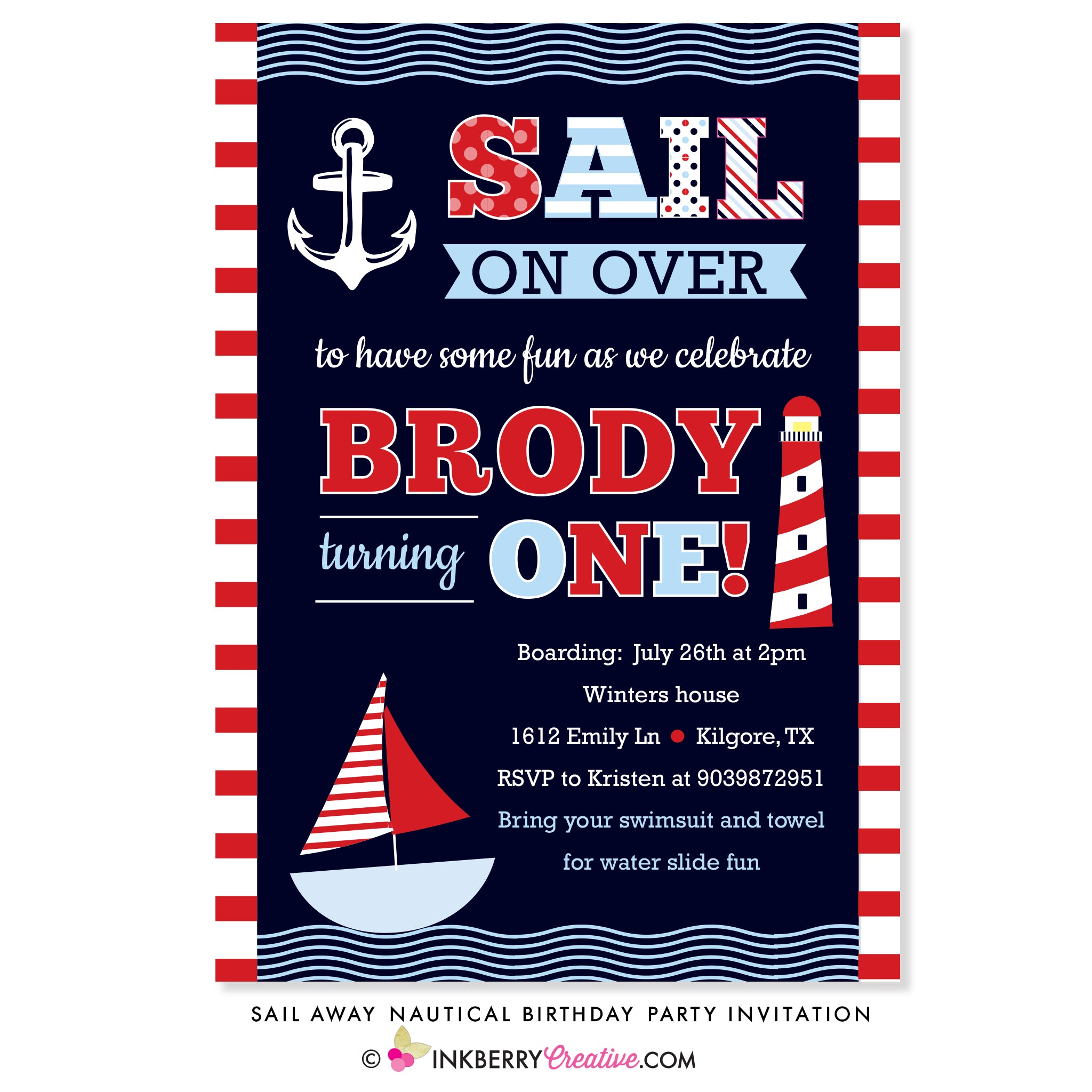 nautical birthday invitations