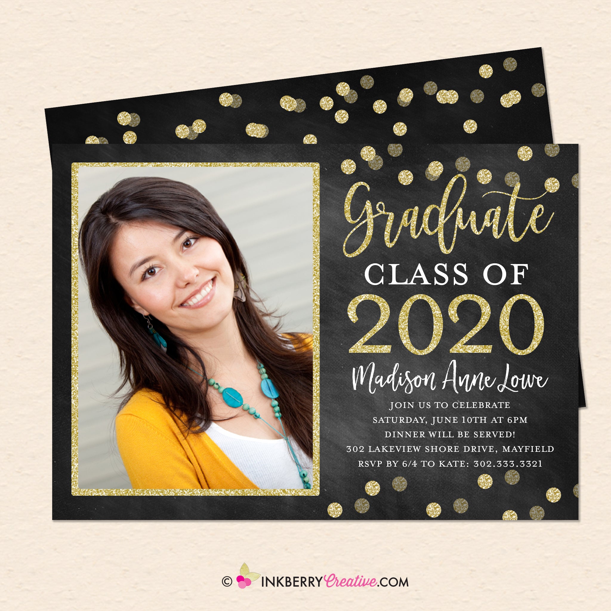 black-gold-customized-4-photo-graduation-invitation-digital-file-invitations-invitations
