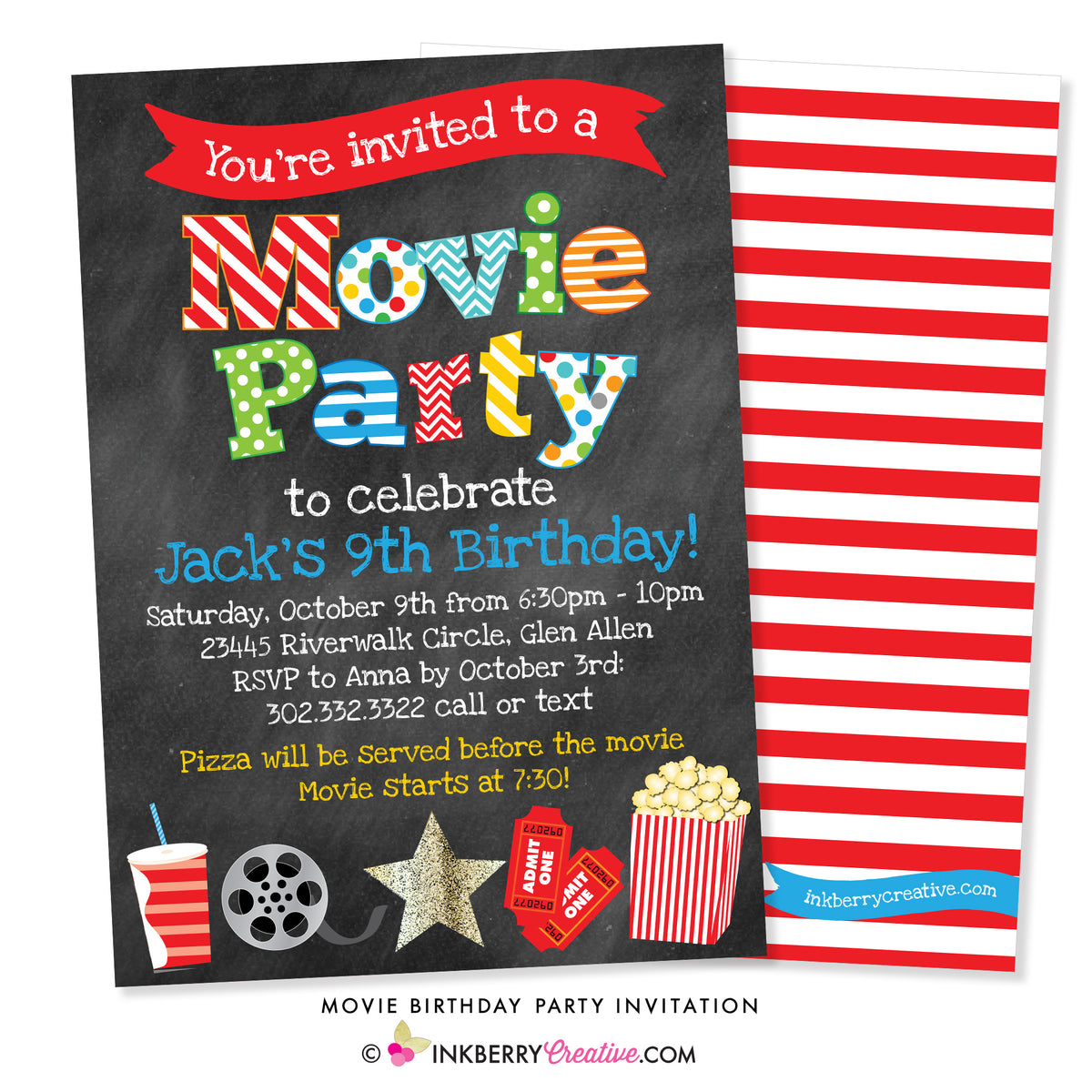 movie-birthday-party-invitation-chalkboard-style-inkberry-creative