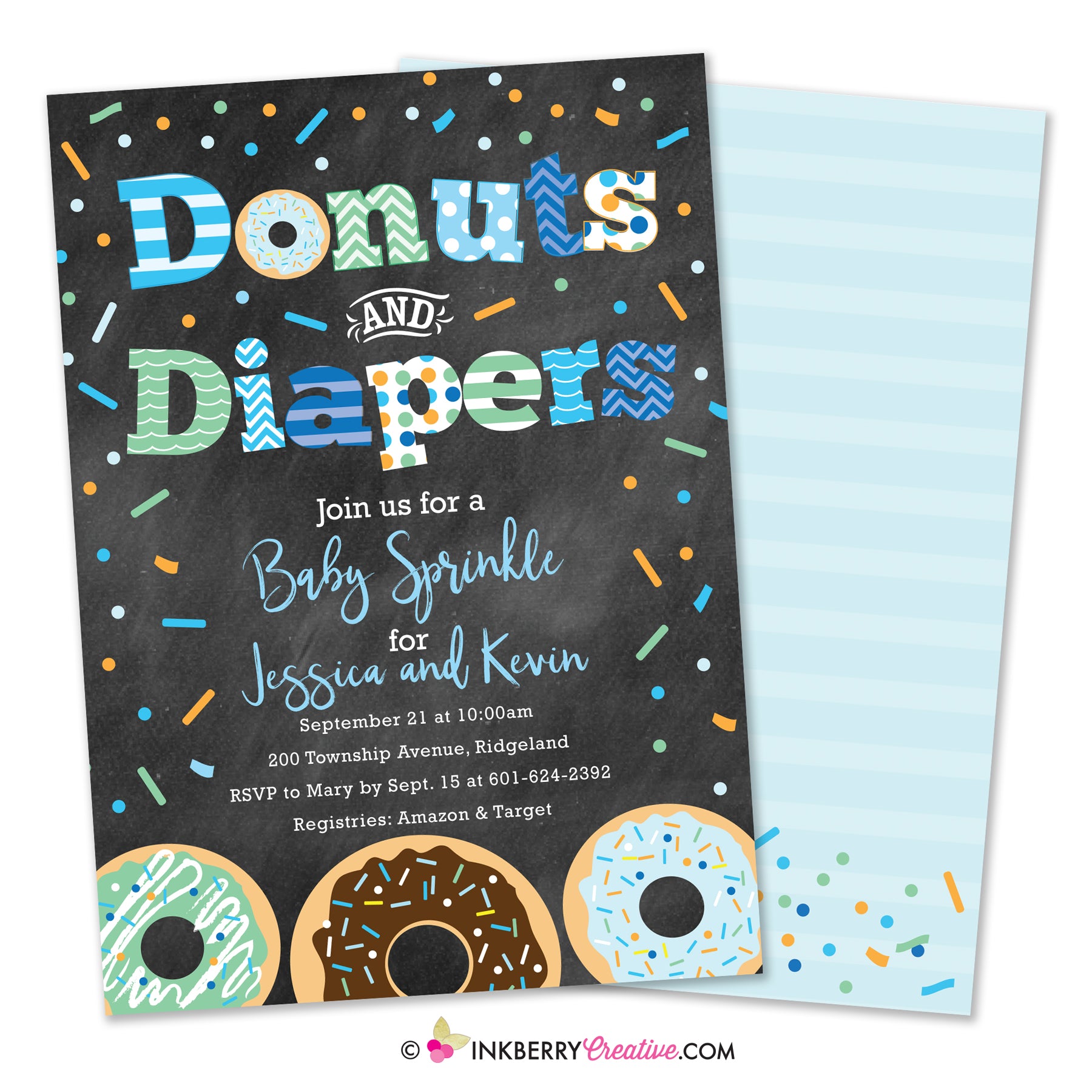 diapers and donuts invitation