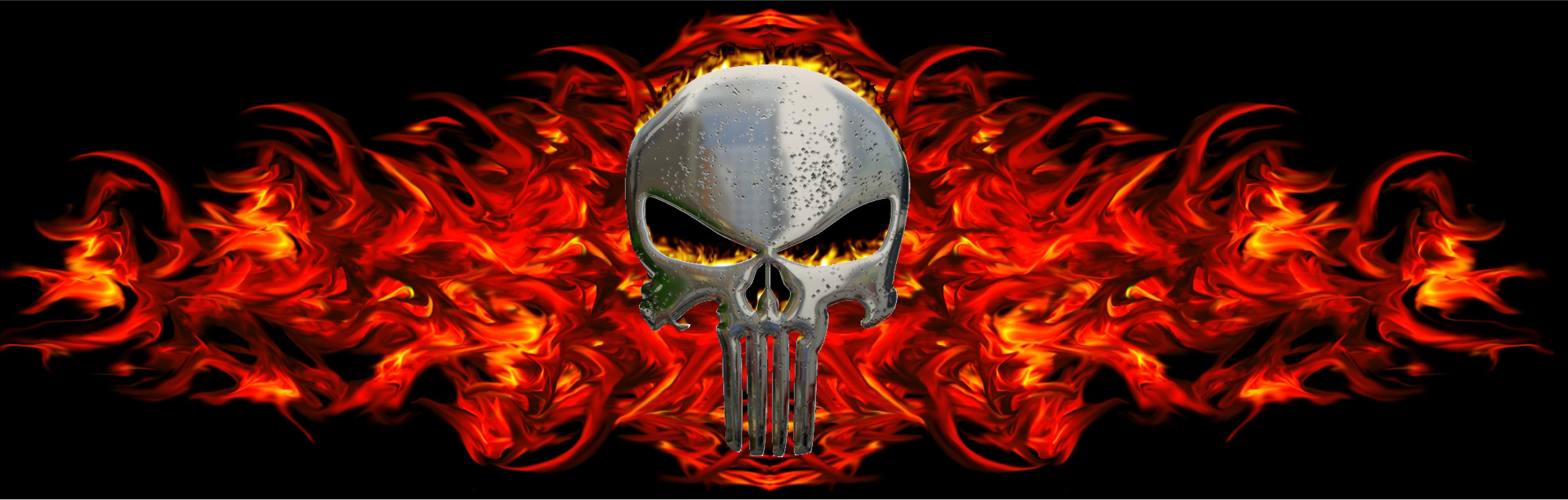 The Punisher S Skull Against Black Backgrounds With Red, Punisher