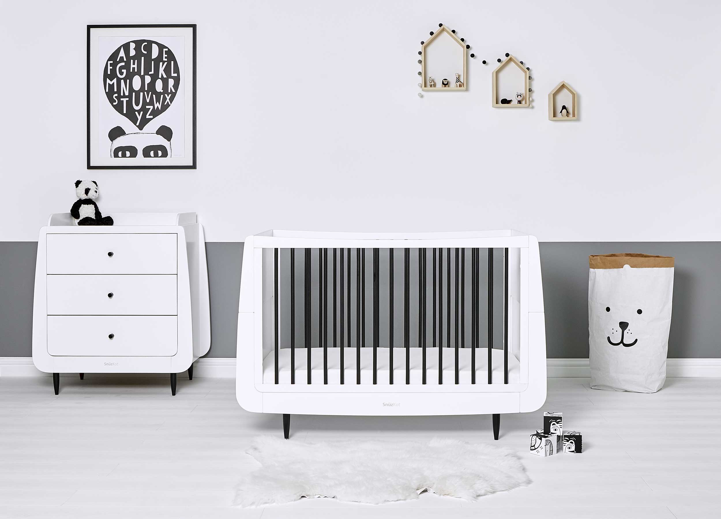 Snuz SnuzKot Skandi Cot Bed Mono