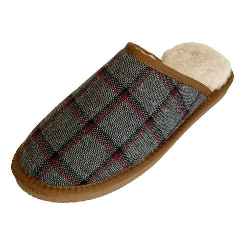 mens grey sheepskin slippers