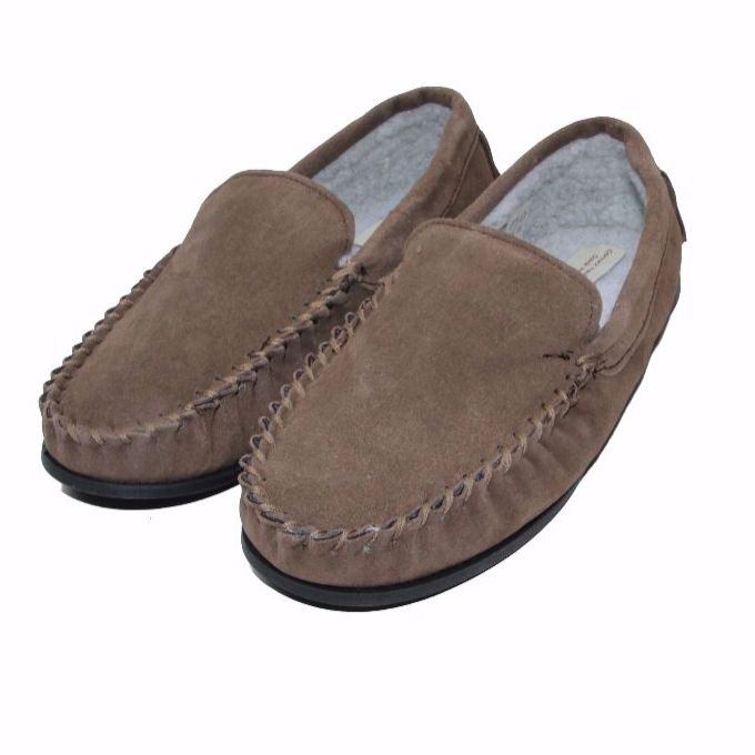 mens fleece lined moccasin slippers