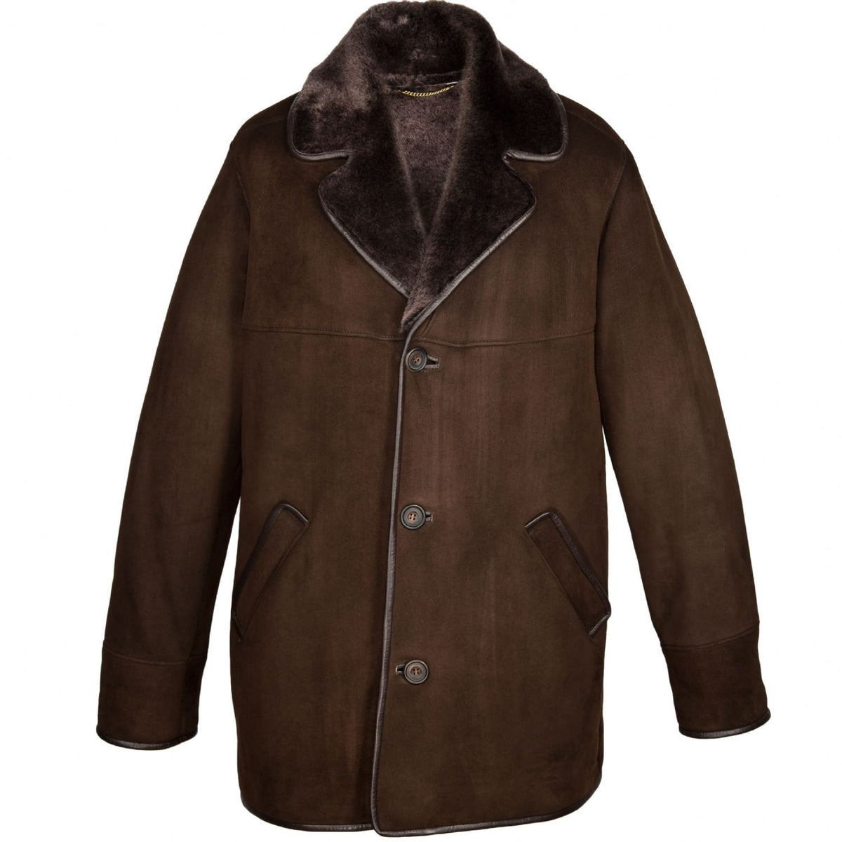 Mens Edward Suede Sheepskin Jacket - Chocolate – Sheepskin World