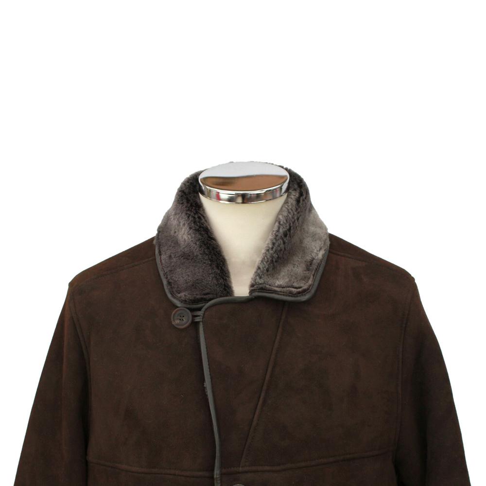 Mens Edward Suede Sheepskin Jacket - Chocolate – Sheepskin World