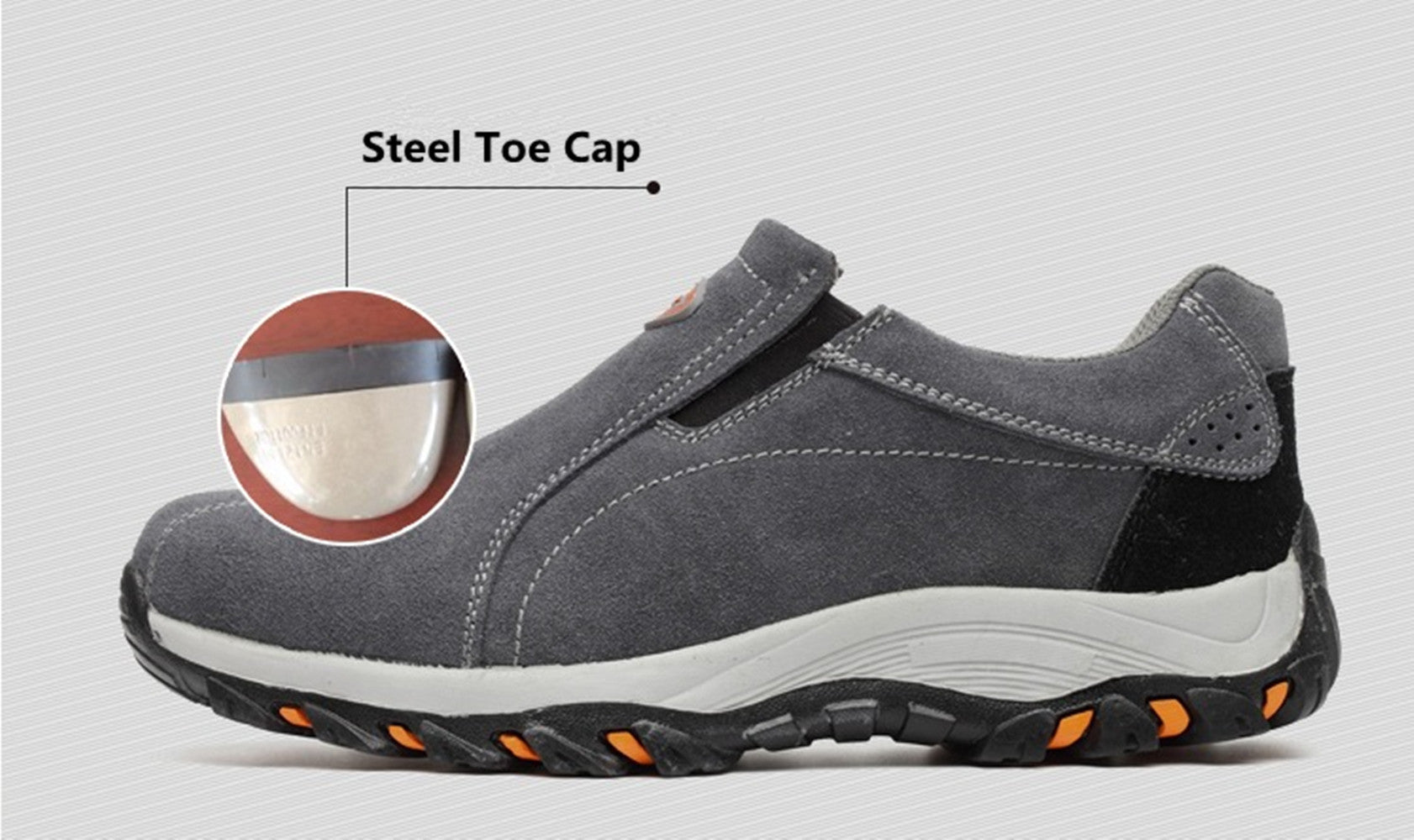 steel toe cap slip on shoes