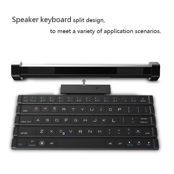 Wireless Rollable 2-in-1 Bluetooth Keyboard Speakers